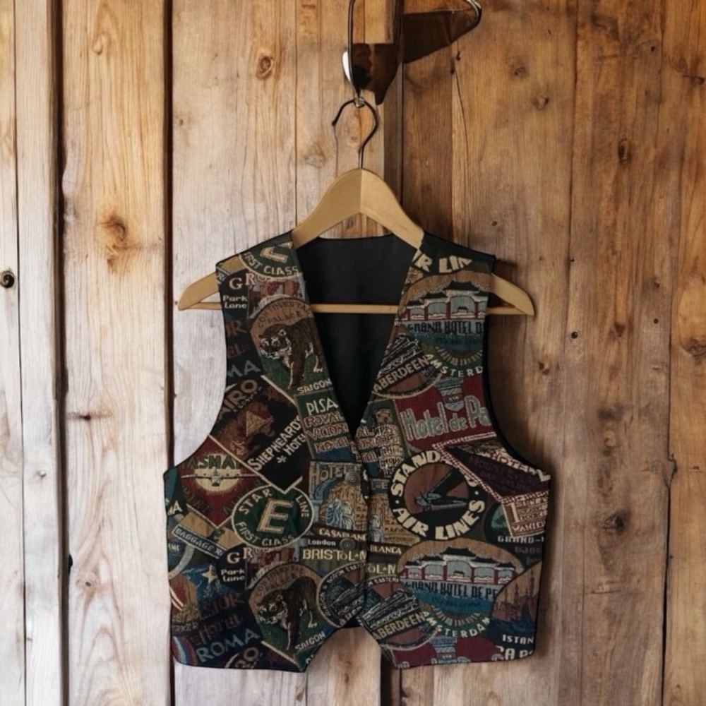 ❄️ 50% off winter Denim Republic vintage needlepoint attraction men’s vest S/M